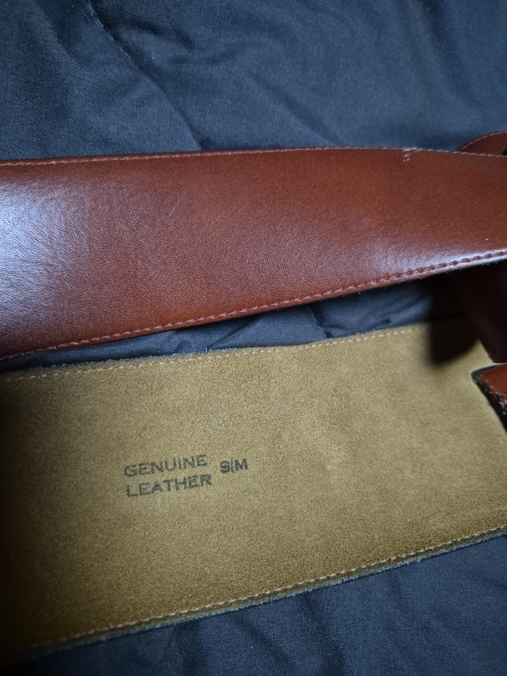 Wide Leather Waist Belt in Brown with Dual Strap Detail - Picture 2 of 2